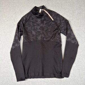 Fabletics Womens M Amelie Mock Neck 1/4 Zip Pullover Top Seamless